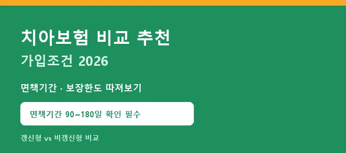 치아보험 비교 핵심 요약