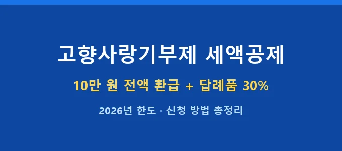 고향사랑기부제 세액공제 핵심 요약