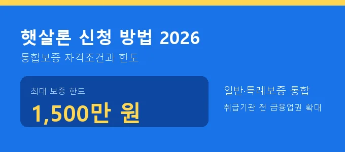 햇살론 신청 방법 핵심 요약