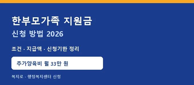 한부모가족 지원금 핵심 요약