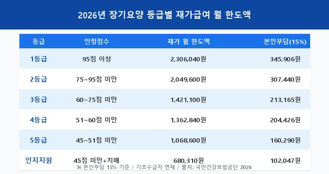 장기요양보험 등급 신청 비교 분석