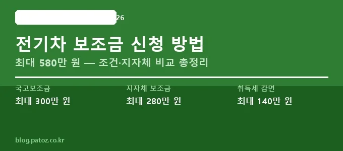 전기차 보조금 신청 방법 핵심 요약