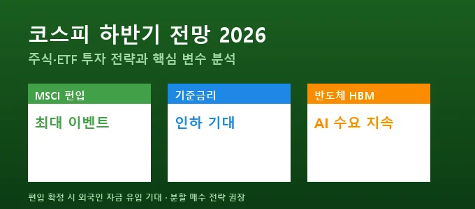 코스피 하반기 전망 2026 핵심 요약