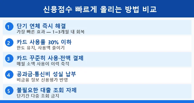 신용점수 올리는 방법 비교 분석
