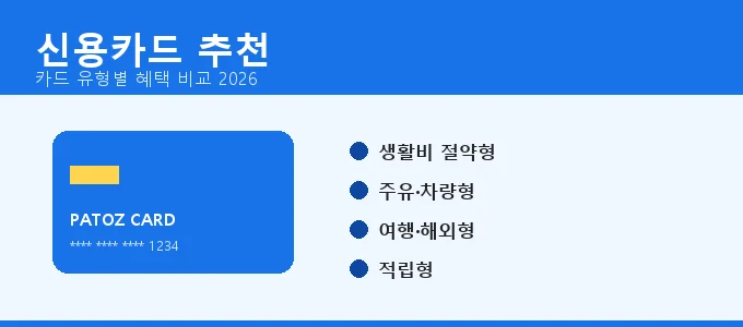신용카드 추천 핵심 요약