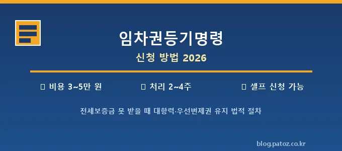 임차권등기명령 신청 방법 핵심 요약